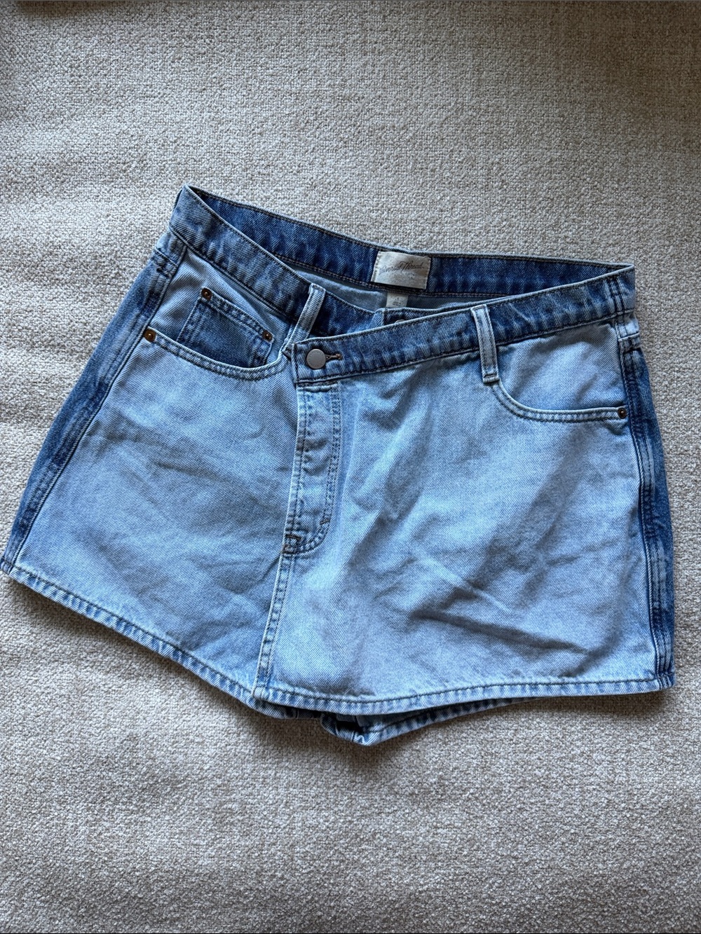 Universal Thread Two-Tone Light Blue Denim Skort